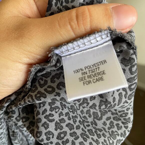 Gray Leopard Sheer Cami Tank Top Animal Print Y2K 2000s Indie Sleaze Large - Picture 7 of 7